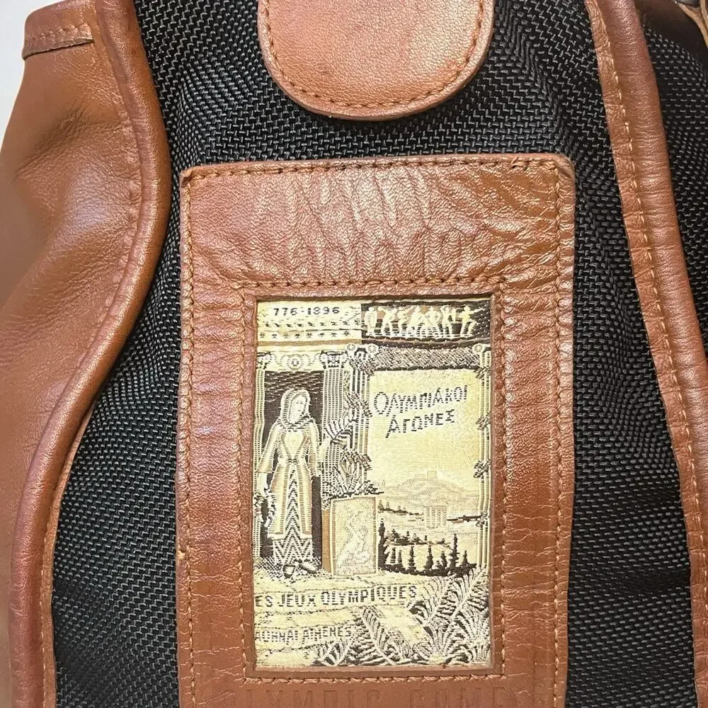 Vintage Coach 688 100th Anniversary US Olympic Leather & Nylon Messenger Bag